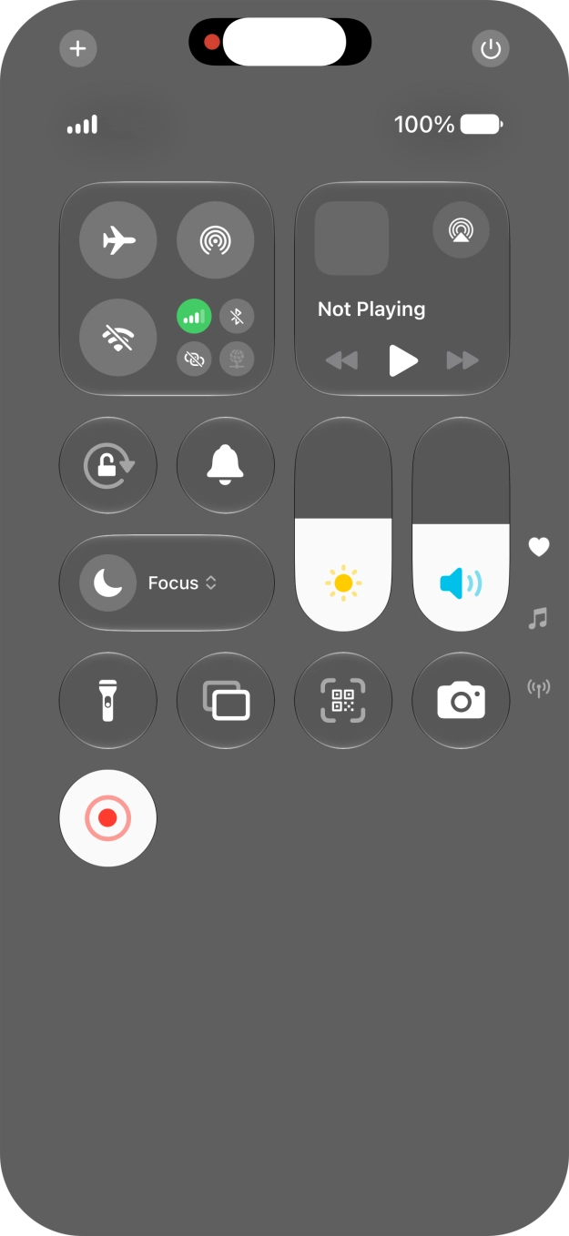 Press the screen recording icon to stop the recording.