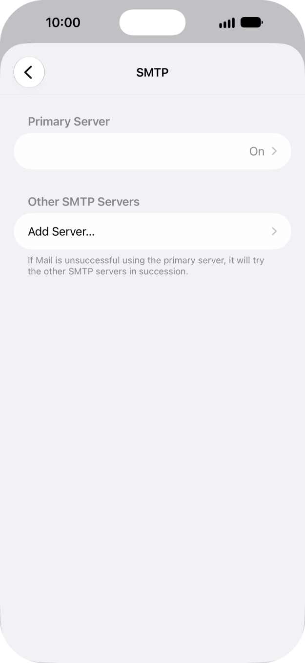 Press the field below 'Primary Server'. Press the field below 'Primary Server'.