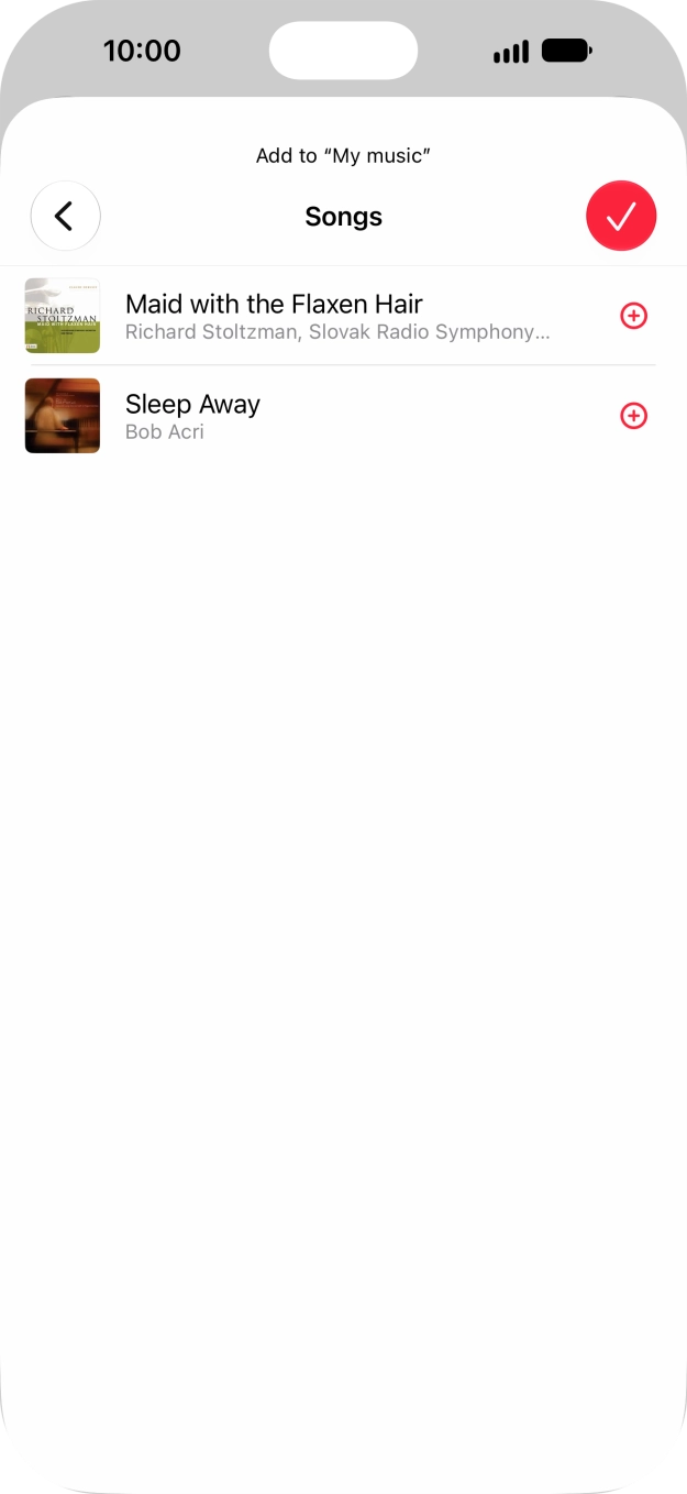 Go to the required category and press the add icon next to the required audio file. Go to the required category and press the add icon next to the required audio file.