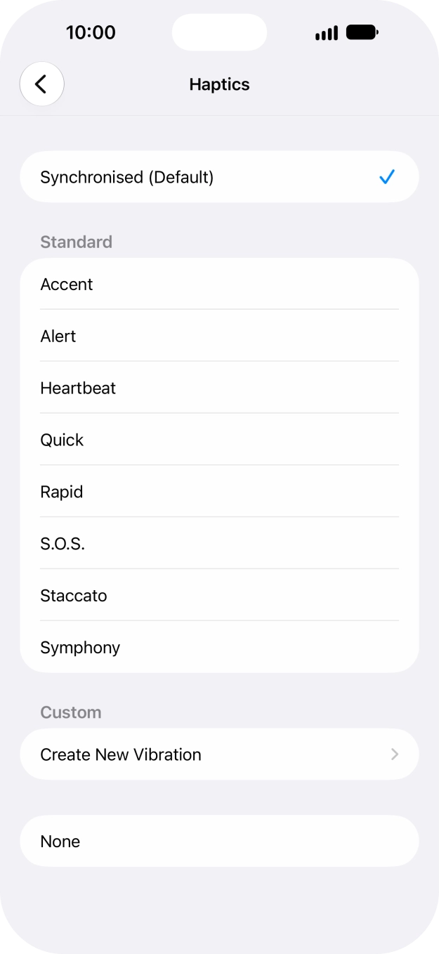 Press the required setting to turn on the function.