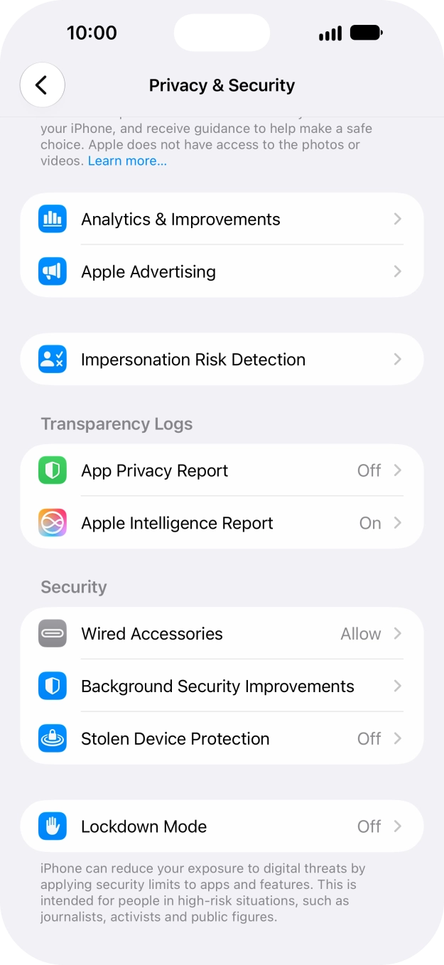 Press App Privacy Report.