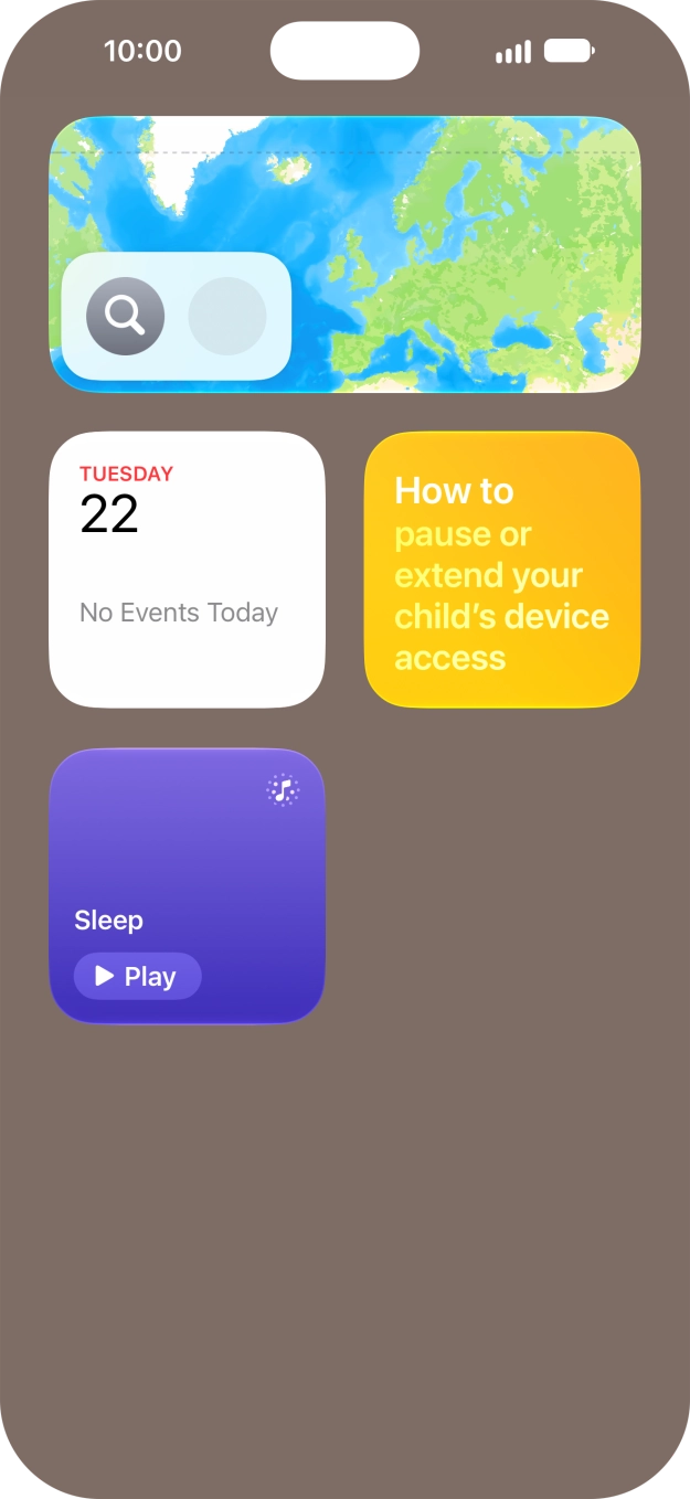 Press and hold the required widget until a pop-up menu is displayed. Press and hold the required widget until a pop-up menu is displayed.