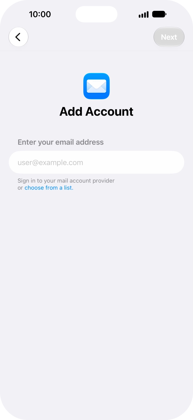 Press the field below 'Enter your email address' and key in your email address. Press the field below 'Enter your email address' and key in your email address.