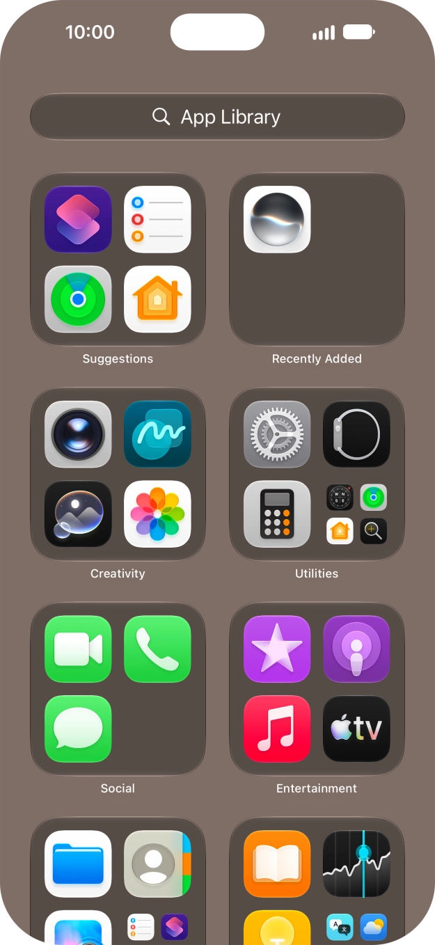 Press the required app. Press the required app.