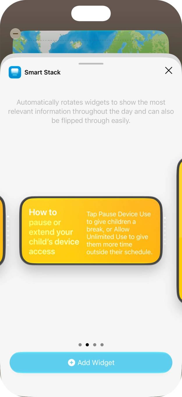 Slide your finger right or left on the screen to select the required widget size. Slide your finger right or left on the screen to select the required widget size.