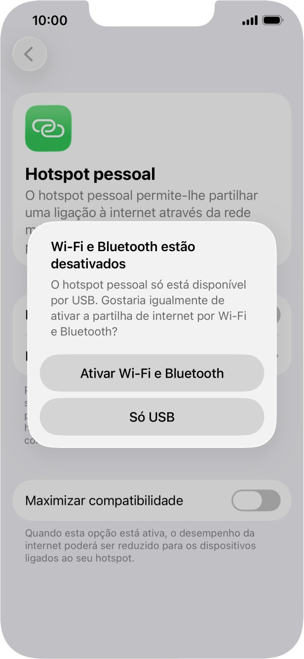 Se o Wi-Fi estiver desativado, prima Ativar Wi-Fi e Bluetooth.