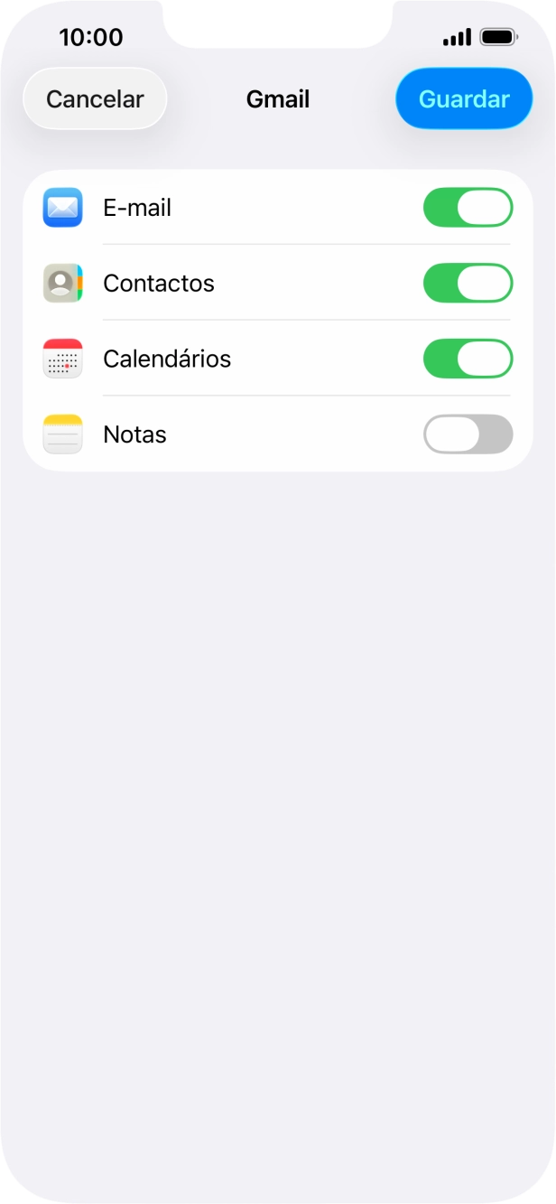 Se o ecrã mostrar esta imagem, a sua conta foi identificada e configurada automaticamente. Siga as indicações no ecrã para introduzir informações adicionais e concluir a configuração.