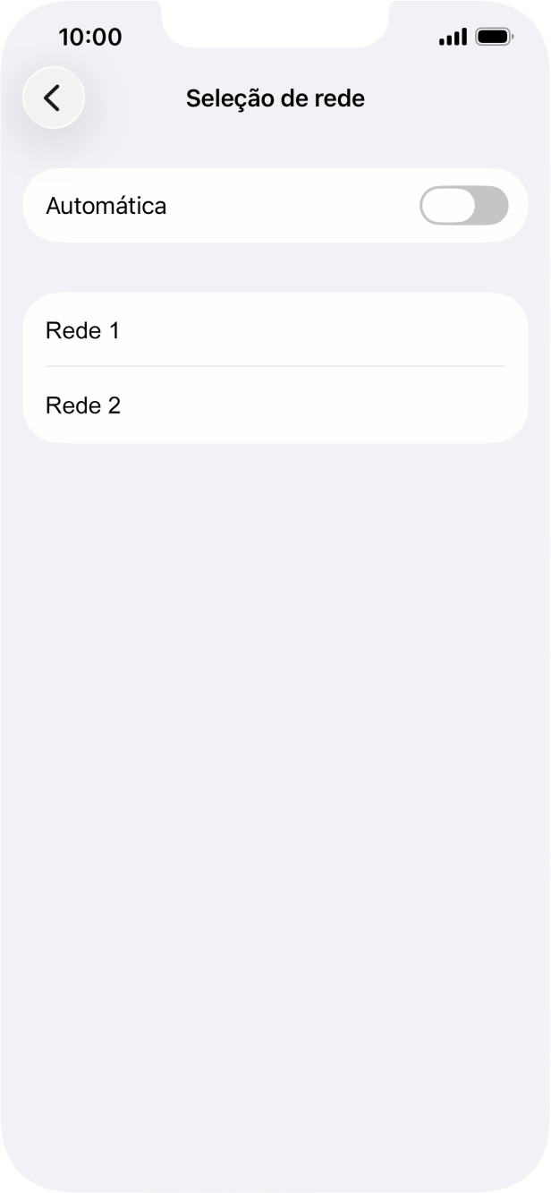 Se desativar a função, prima a rede pretendida.
