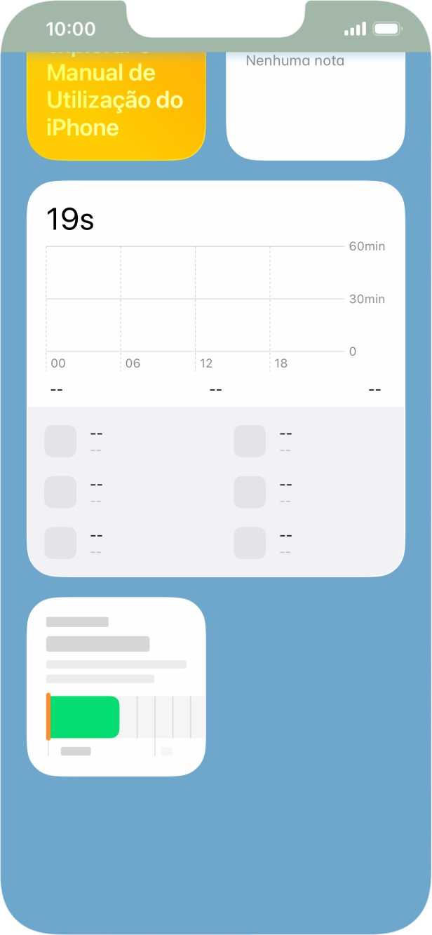 Mantenha premido o widget pretendido até aparecer um menu no ecrã.