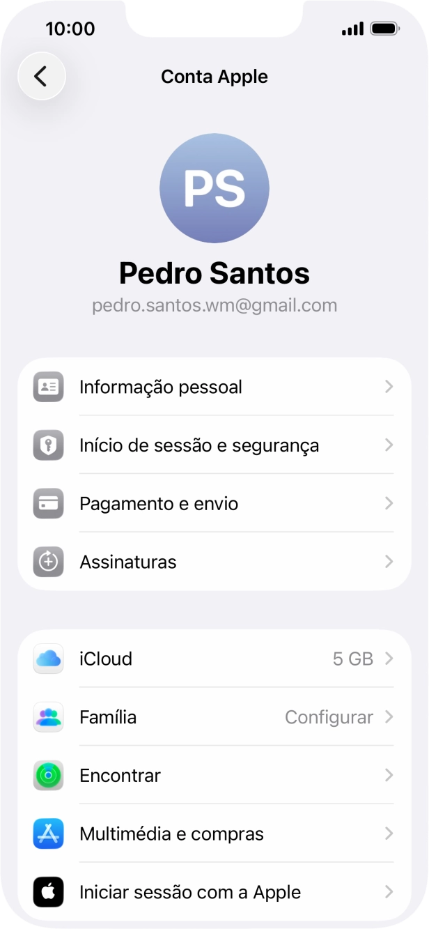 Para voltar ao ecrã inicial, deslize o dedo de baixo para cima a partir da base do ecrã.