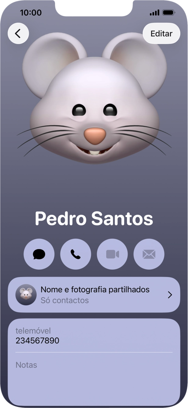 Para voltar ao ecrã inicial, deslize o dedo de baixo para cima a partir da base do ecrã.