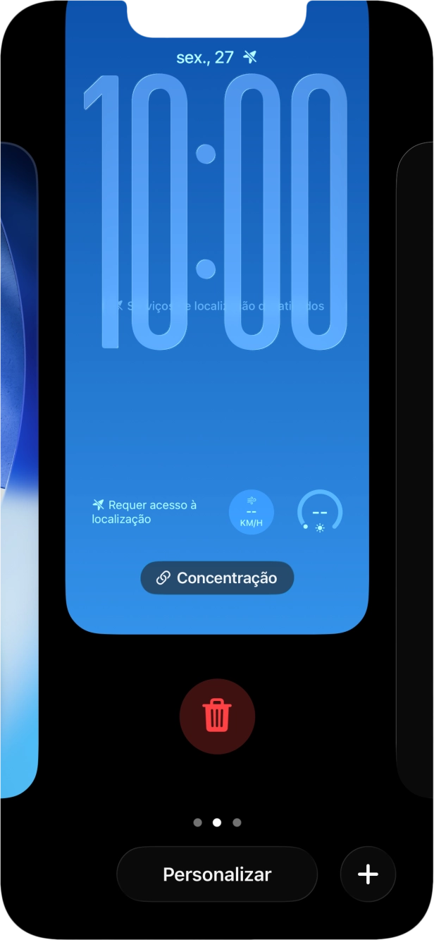 Prima o ícone para apagar.