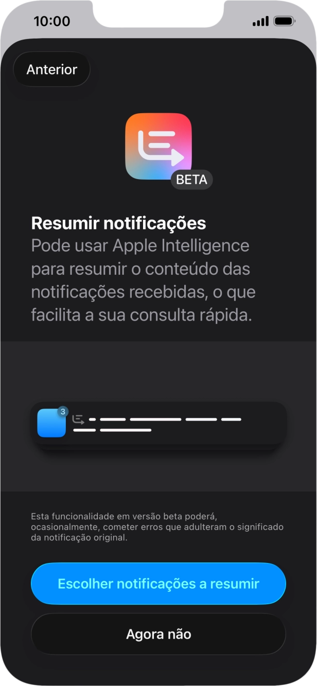 Se ativar a função, siga as indicações no ecrã para escolher mais definições.