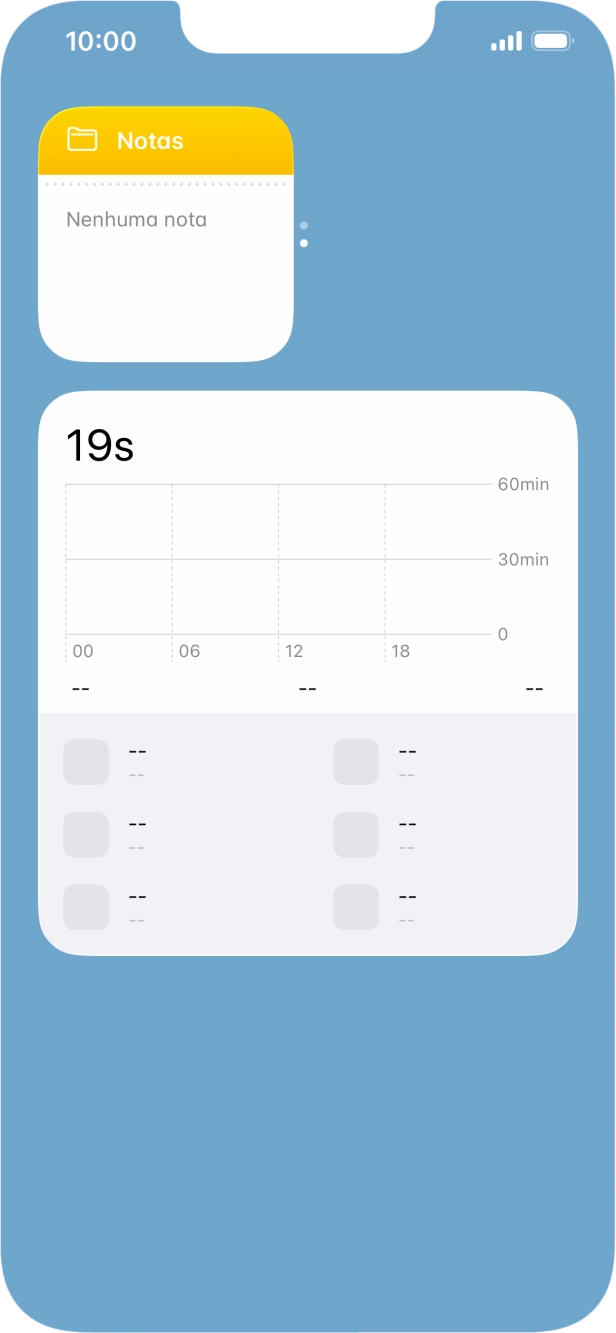 Mantenha premida por um instante a pilha de widgets pretendida.