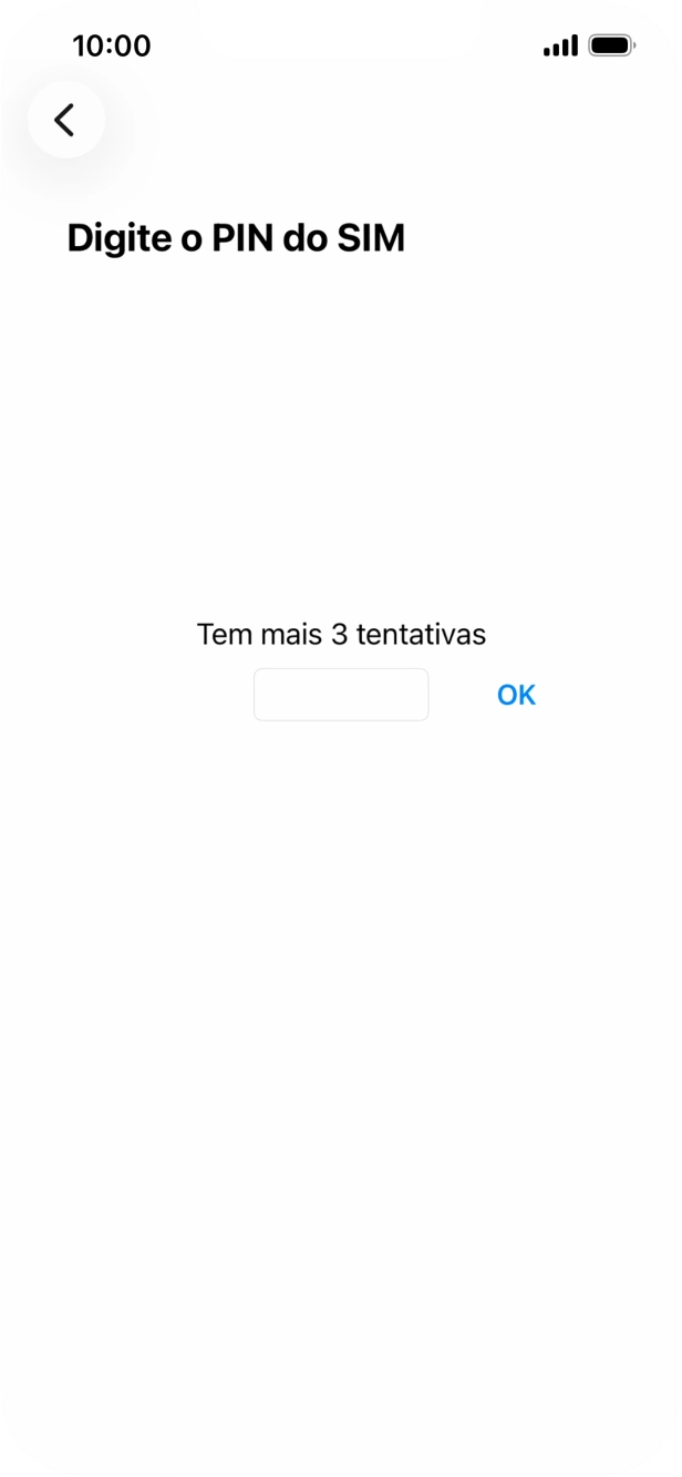 Se o cartão SIM estiver bloqueado, deve introduzir o código PIN e premir OK.