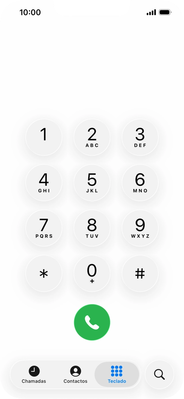 Introduza **21*123# e prima o ícone de chamada.