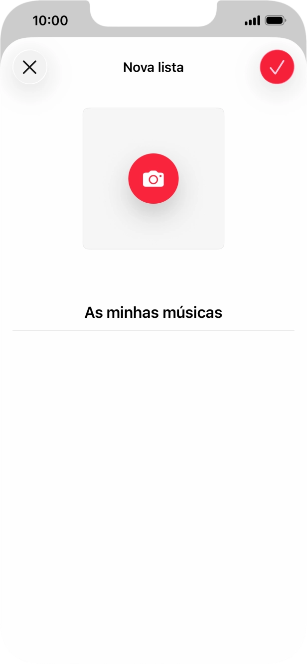 Prima o ícone para aceitar.