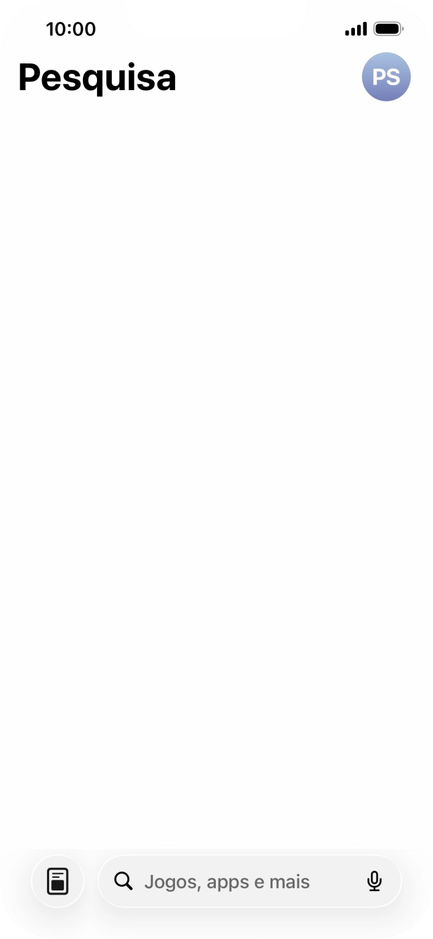 Prima o campo de pesquisa e introduza o nome ou categoria da app pretendida.