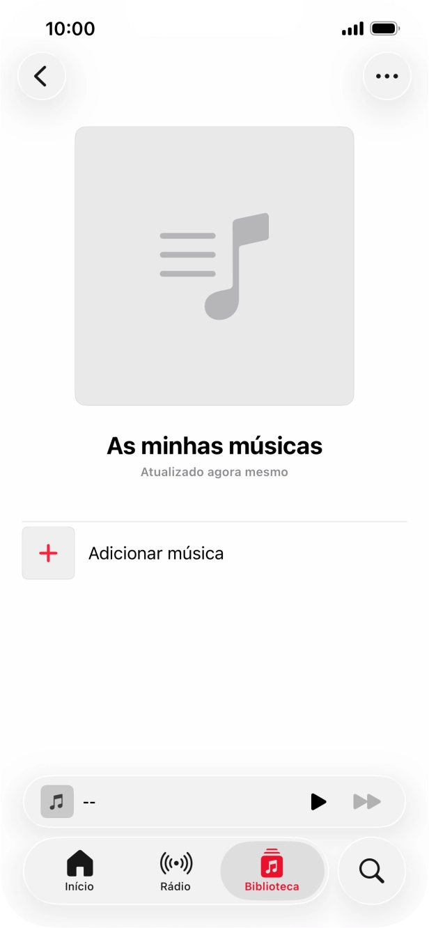 Prima Adicionar música.