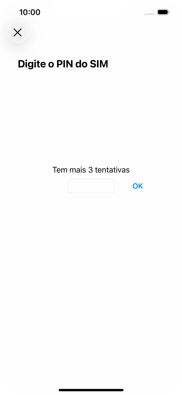 Se o cartão SIM estiver bloqueado, deve introduzir o código PIN e premir OK.