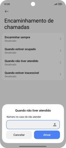 Introduza 123 e prima Ativar.