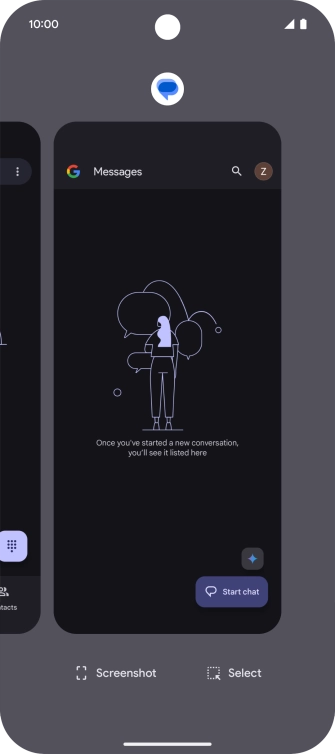 Press the app icon above the required app.