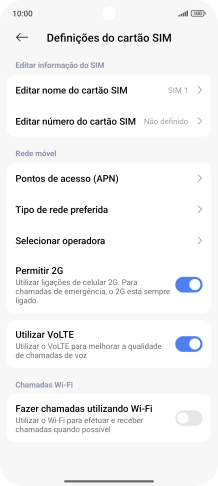 Prima Tipo de rede preferida.