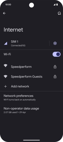 Press the required WiFi network.