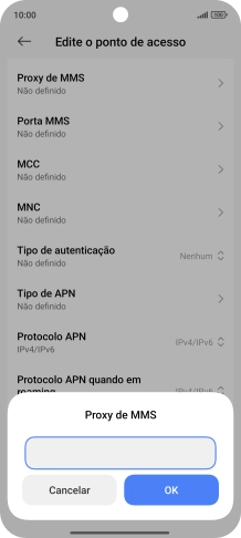 Introduza iproxy.vodafone.pt e prima OK.