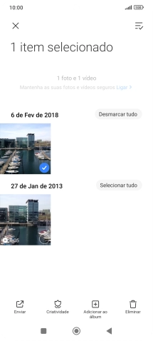 Prima o ícone para selecionar todos.