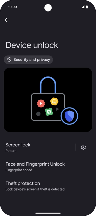 Press Screen lock and key in the additional lock code you created earlier.