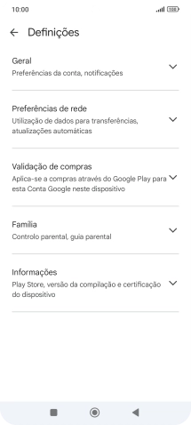 Prima Preferências de rede.