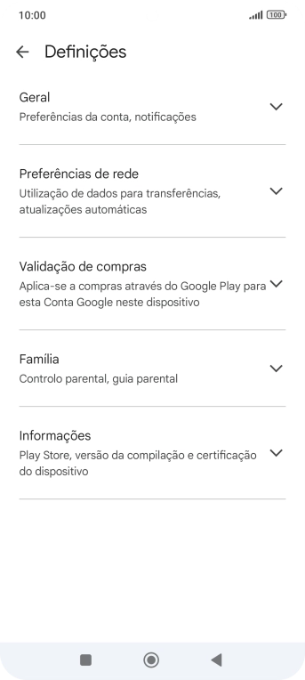 Prima Preferências de rede.