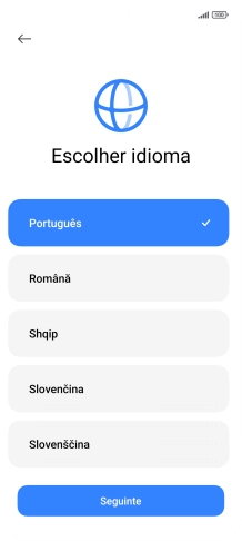 Prima o idioma pretendido.