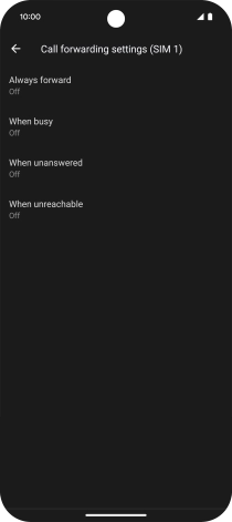 Press the required divert type.