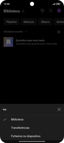 Prima a categoria pretendida e dirija-se ao ficheiro de música pretendido.
