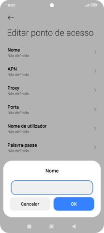 Introduza Vodafone Internet e prima OK.