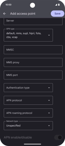 Press the drop down list next to 'Authentication type'.
