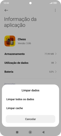 Prima Limpar cache.