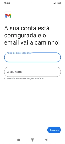 Prima O seu nome e introduza o nome do remetente pretendido.