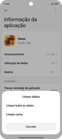 Prima Limpar cache.