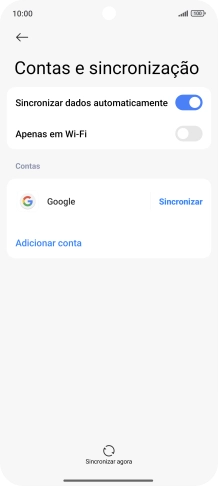 Prima Adicionar conta.