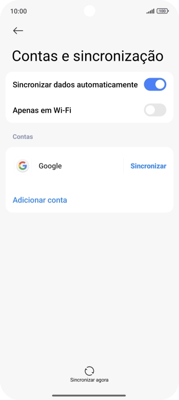 Prima Adicionar conta.