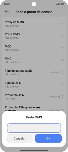 Introduza 80 e prima OK.