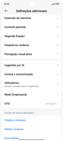 Prima Contas e sincronização.