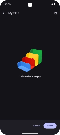 To create a new folder, press the new folder icon and follow the instructions on the screen to create a new folder.