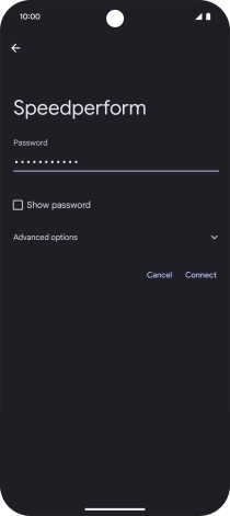 Key in the password for the WiFi network and press Connect.