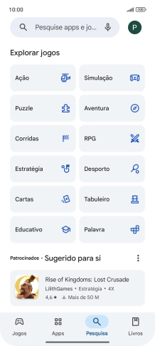 Prima a caixa de pesquisa.