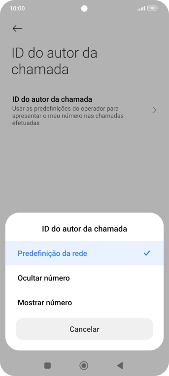 Prima Mostrar número para ativar a visualização do seu número.