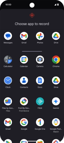 Press the app you want to record to start recording.
